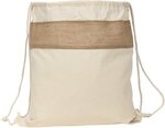 Savanna Jute & Recycled Cotton Drawstring Backpack - Medium Natural