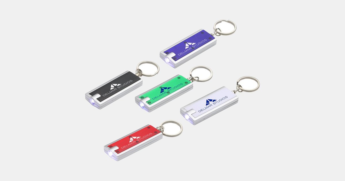 Touch Keychain Key Chain with Simple Touch LED Custom Imprinted | MiniThrowBalls.com