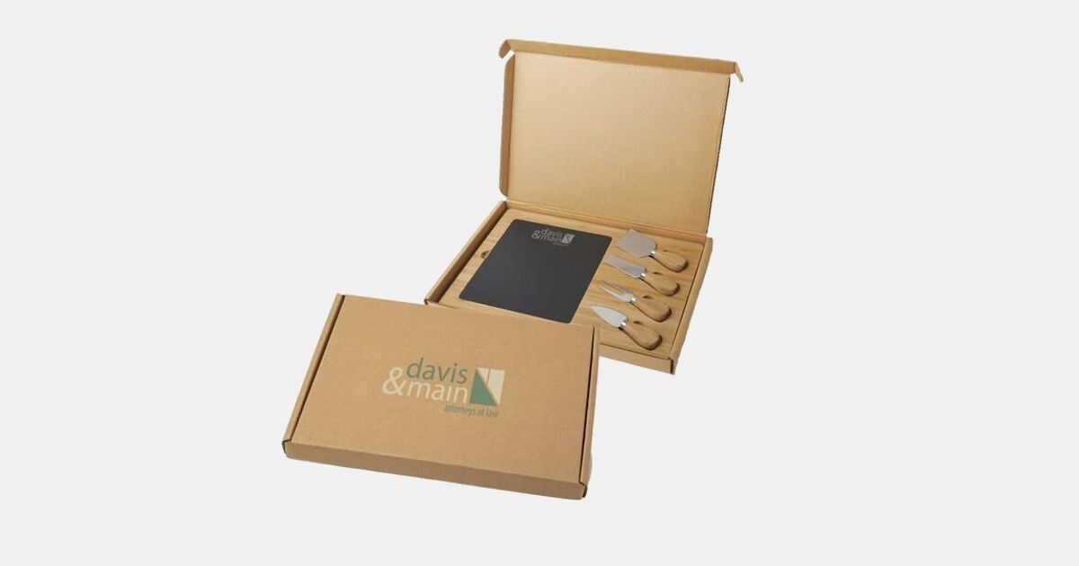 Slate Cheese Board Gift Box Set with your logo