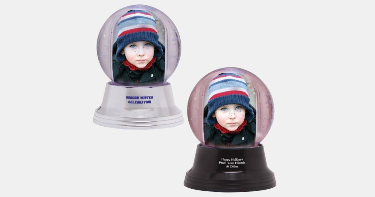 Custom Photo Snow Globe Light Up Photo Snow Globe Bulk