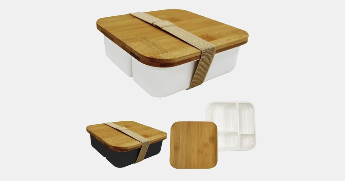 Square Meal Bento Box with your logo | MiniThrowBalls.com