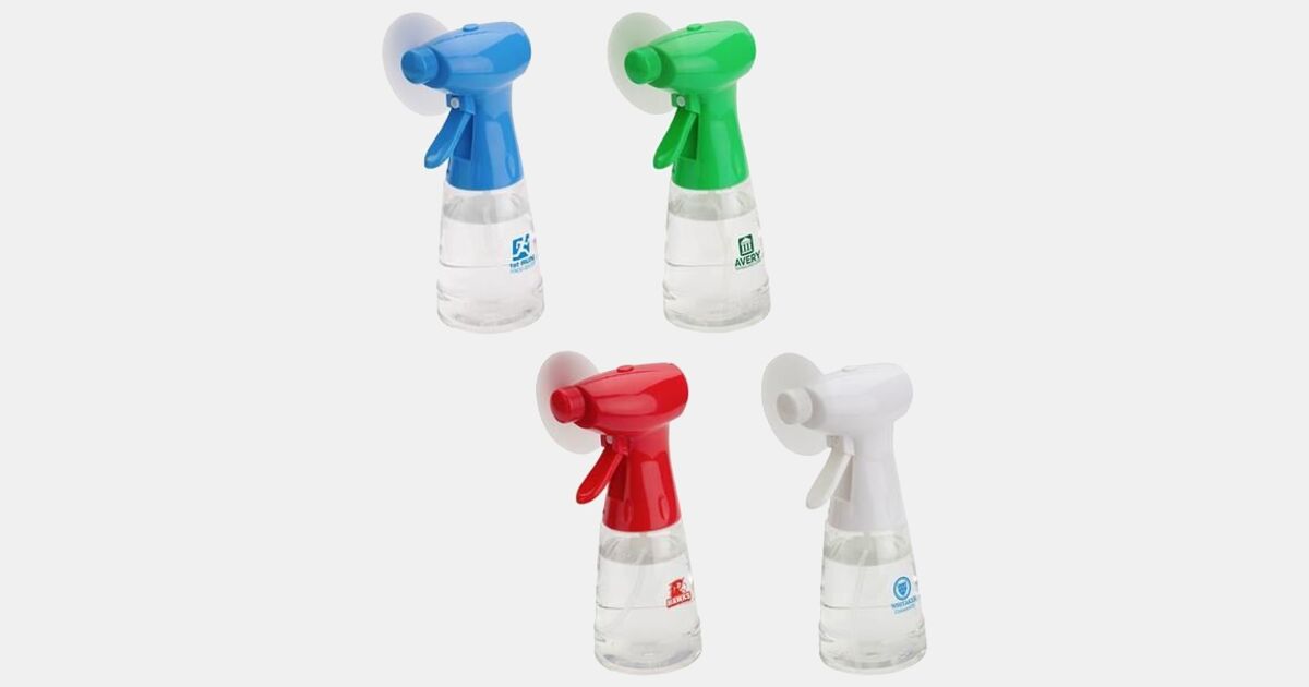 Imprinted Stay Cool Spray Bottle & Fan with your logo