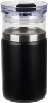 Tamari 12 oz Glass Tumbler & Vacuum Insulated Can Cooler - Medium Black