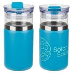 Tamari 12 oz Glass Tumbler & Vacuum Insulated Can Cooler - Medium Light Blue