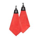 Tri-Fold Waffle Towel with Clip - Red