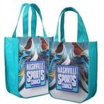 Yuma Sublimated Non-Woven Curve Bottom Tote - 2-Sided - Teal